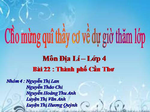 Bài 22. Thành phố Cần Thơ