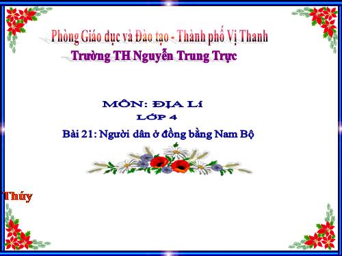 Bài 18. Người dân ở đồng bằng Nam Bộ