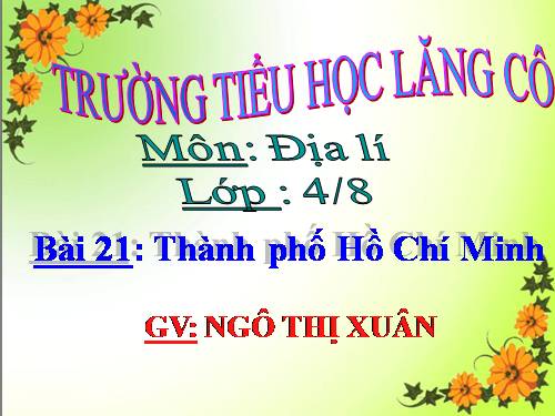 Bài 21. Thành phố Hồ Chí Minh