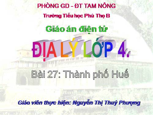 Bài 27. Thành phố Huế