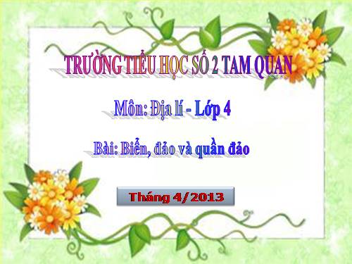 Bài 29. Biển, đảo và quần đảo