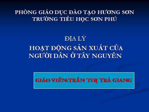 Bài 7-8. Hoạt động sản xuất của người dân ở Tây Nguyên