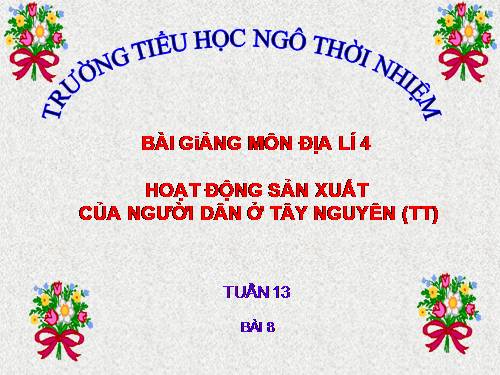 Bài 7-8. Hoạt động sản xuất của người dân ở Tây Nguyên