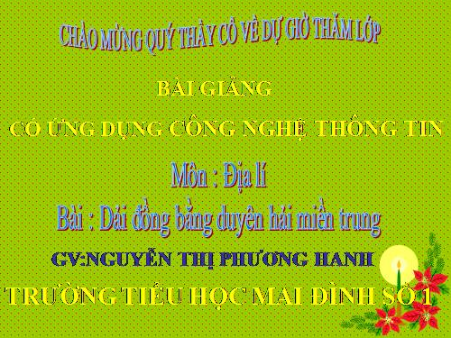 Bài 24. Dải đồng bằng duyên hải miền Trung