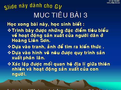 Bài 3. Hoạt động sản xuất của người dân ở Hoàng Liên Sơn