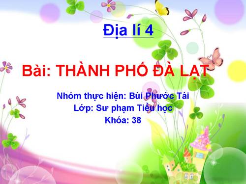 Bài 9. Thành phố Đà Lạt