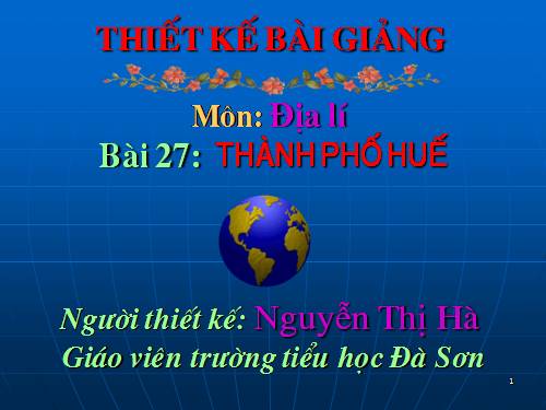 Bài 27. Thành phố Huế