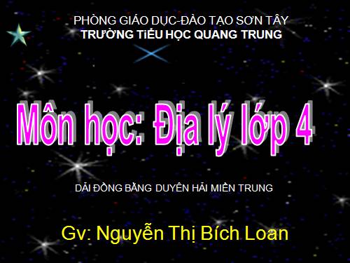 Bài 24. Dải đồng bằng duyên hải miền Trung