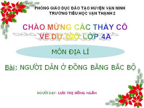 Bài 12. Người dân ở đồng bằng Bắc Bộ