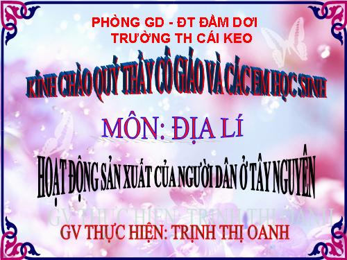 Bài 7-8. Hoạt động sản xuất của người dân ở Tây Nguyên