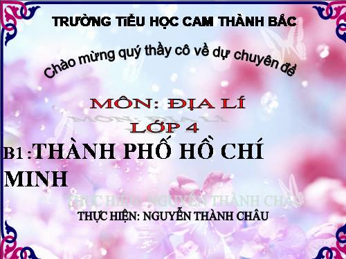 Bài 21. Thành phố Hồ Chí Minh