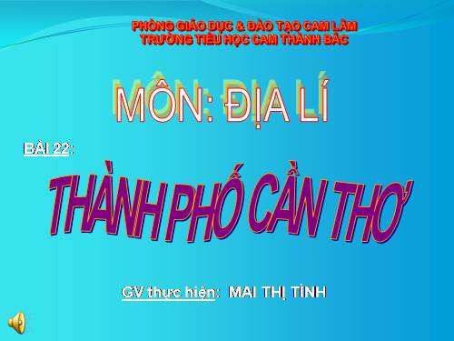 Bài 22. Thành phố Cần Thơ