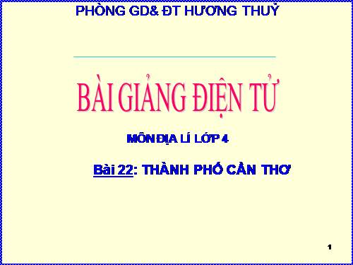 Bài 22. Thành phố Cần Thơ