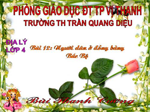 Bài 12. Người dân ở đồng bằng Bắc Bộ