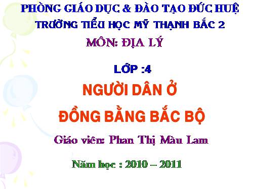 Bài 12. Người dân ở đồng bằng Bắc Bộ