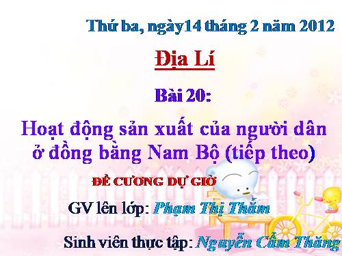 Bài 19-20. Hoạt động sản xuất của người dân ở đồng bằng Nam Bộ