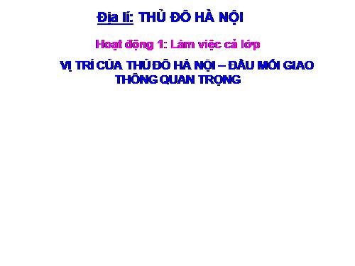 Bài 15. Thủ đô Hà Nội