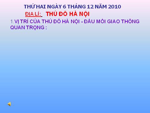 Bài 15. Thủ đô Hà Nội