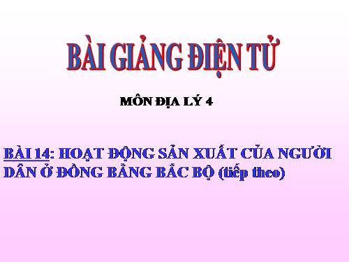 Bài 13-14. Hoạt động sản xuất của người dân ở đồng bằng Bắc Bộ