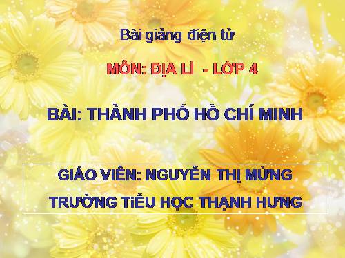 Bài 21. Thành phố Hồ Chí Minh