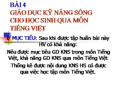 KNS môn Tiếng việt