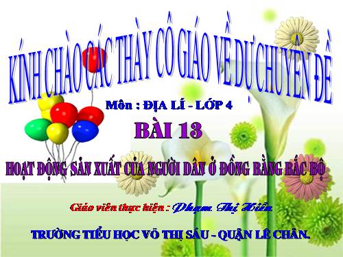 Bài 13-14. Hoạt động sản xuất của người dân ở đồng bằng Bắc Bộ