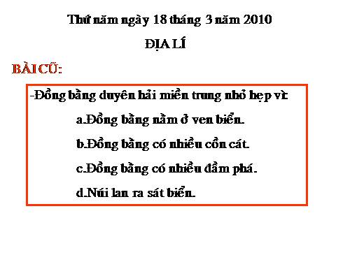 Bài 25-26. Người dân và hoạt động sản xuất ở đồng bằng duyên hải miền Trung