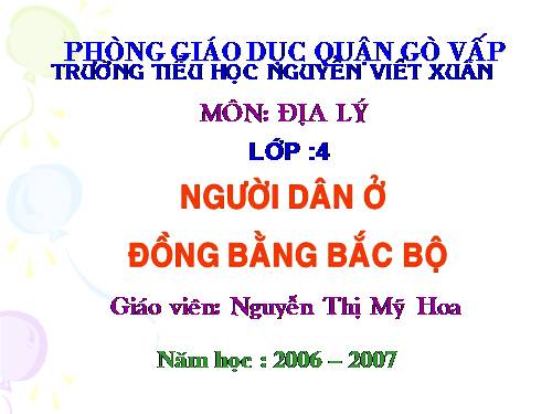 Bài 12. Người dân ở đồng bằng Bắc Bộ