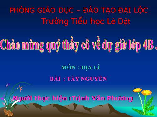 Bài 5. Tây Nguyên