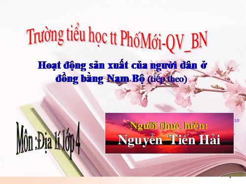 Bài 19-20. Hoạt động sản xuất của người dân ở đồng bằng Nam Bộ