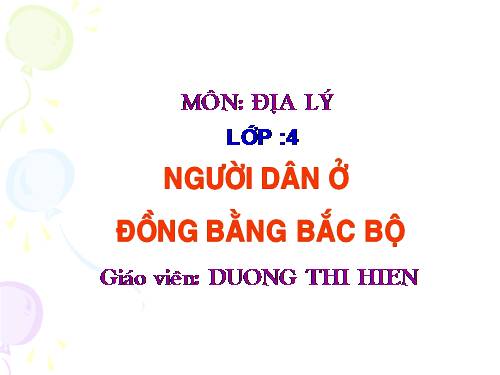 Bài 12. Người dân ở đồng bằng Bắc Bộ