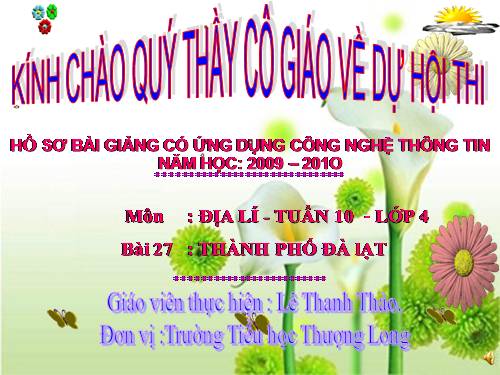 Bài 9. Thành phố Đà Lạt