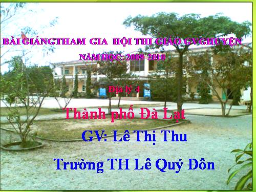 Bài 9. Thành phố Đà Lạt