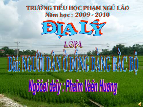 Bài 12. Người dân ở đồng bằng Bắc Bộ