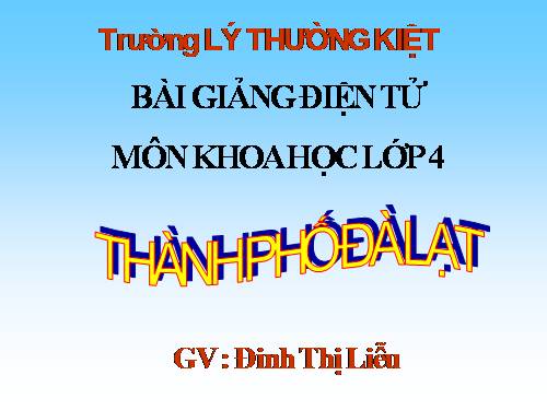 Bài 9. Thành phố Đà Lạt