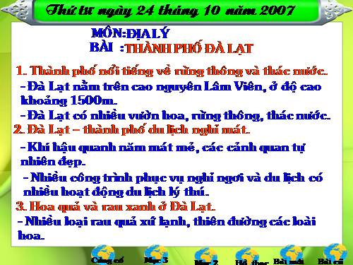 Bài 9. Thành phố Đà Lạt