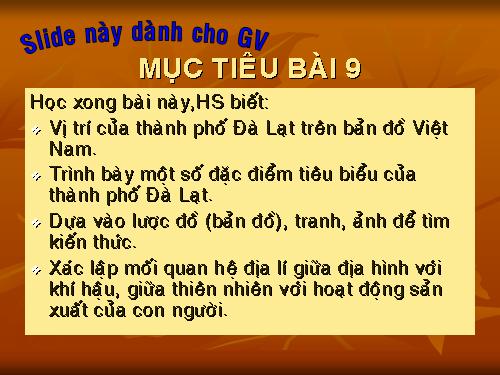 Bài 9. Thành phố Đà Lạt