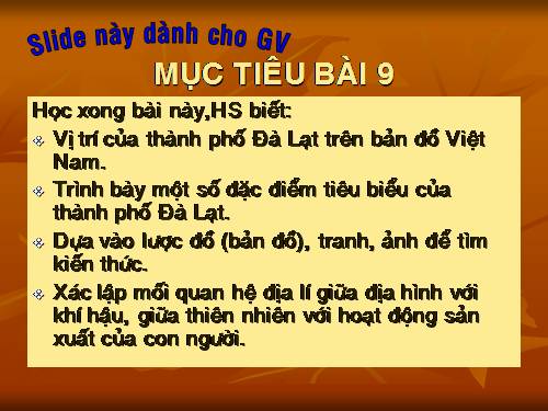 Bài 9. Thành phố Đà Lạt