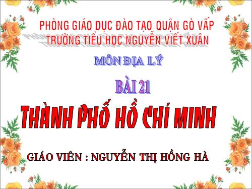 Bài 21. Thành phố Hồ Chí Minh