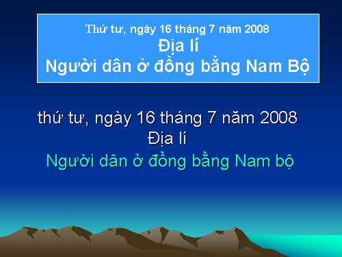 Bài 18. Người dân ở đồng bằng Nam Bộ