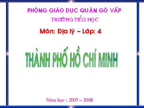 Bài 21. Thành phố Hồ Chí Minh