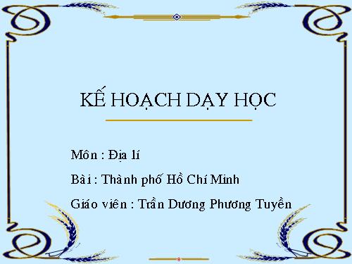 Bài 21. Thành phố Hồ Chí Minh