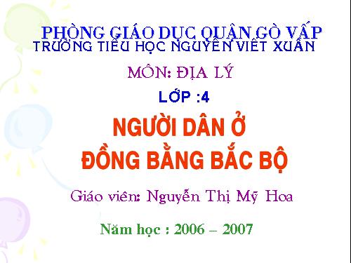 Bài 12. Người dân ở đồng bằng Bắc Bộ