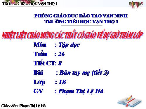 Tuần 2. Bàn tay mẹ