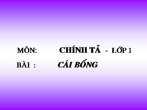 Tuần 2. Cái Bống