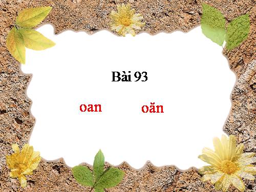 Bài 93. oan, oăn