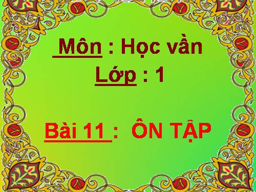 Bài 11. Ôn tập