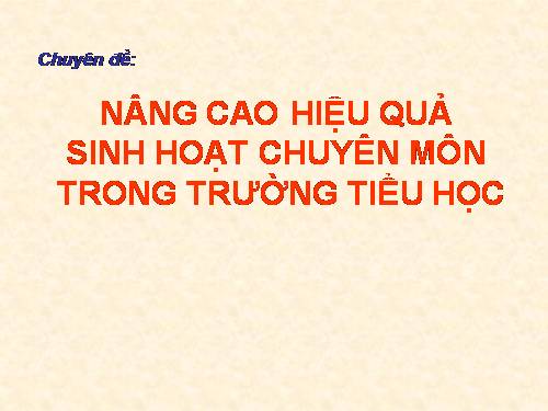 Sinh hoạt chuyên môm tổ