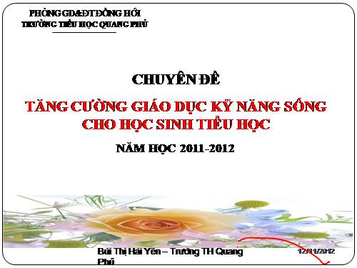 Chuyên đề Giáo dục kỹ năng sống