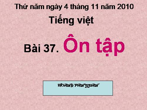 Bài 37. Ôn tập